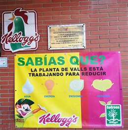 Kelloggs reduce en dos años un 47% sus emisiones de gases de efecto invernadero en su fábrica de Valls, España