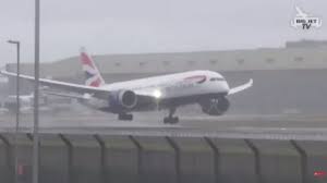 Aterrizaje frustrado de un avión de British por culpa del fuerte viento