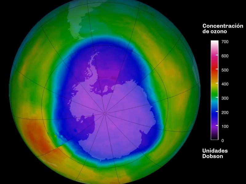 El agujero de la capa de ozono se posicionó sobre Argentina