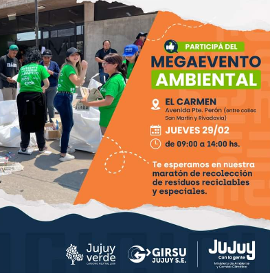 El evento de reciclaje está siendo coordinado junto con la empresa GIRSU.