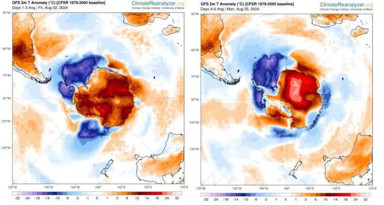 Las temperaturas en el continente antártico están fuera de lo normal