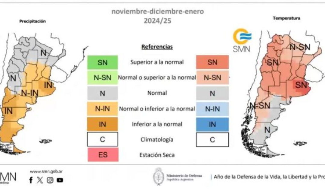 Lanzan un informe climático sobre el final del 2025 en la Argentina.